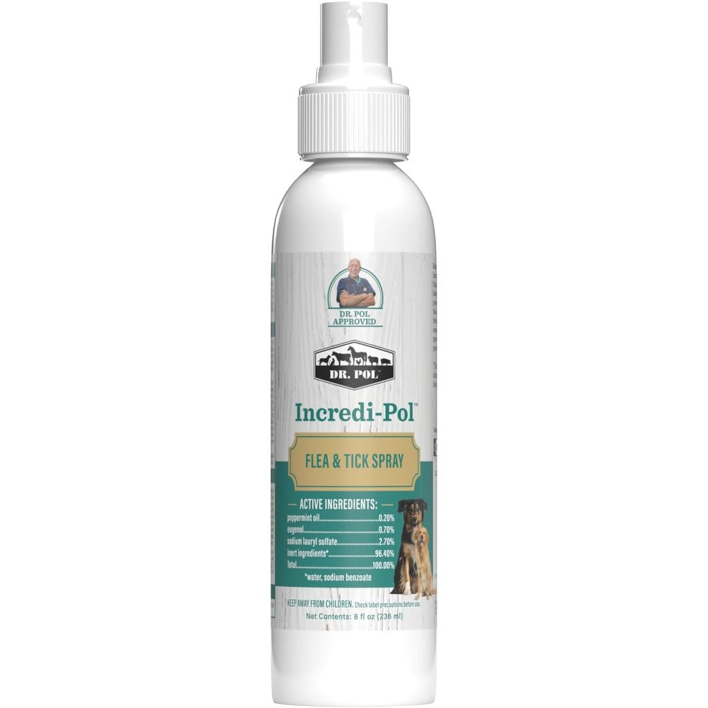 Dr. Pol Incredi-Pol Flea And Tick Spray For Dogs Fast Acting Pest Control For Dogs 8 Fluid Ounce
