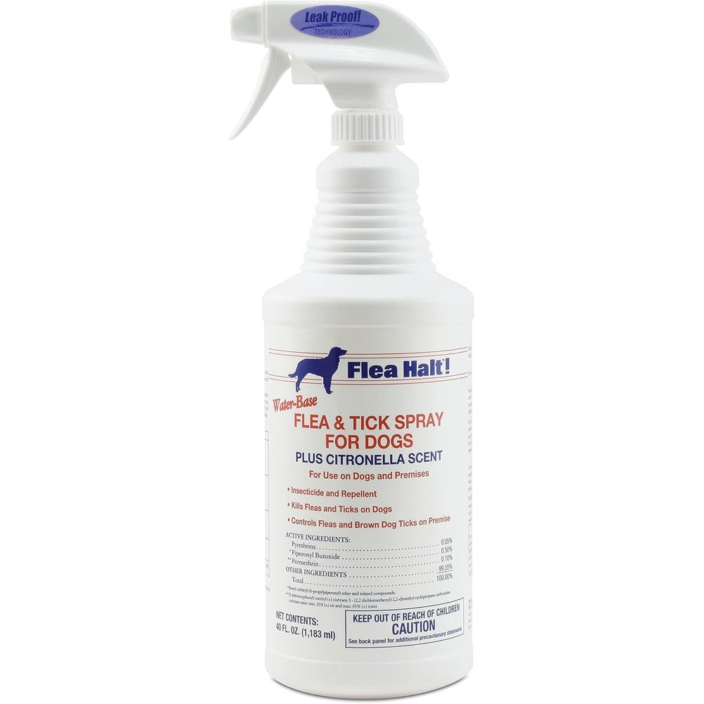 Farnam Flea Halt Water Based Flea And Tick Spray For Dogs Plus Citronella Scent 40 Fluid Ounces