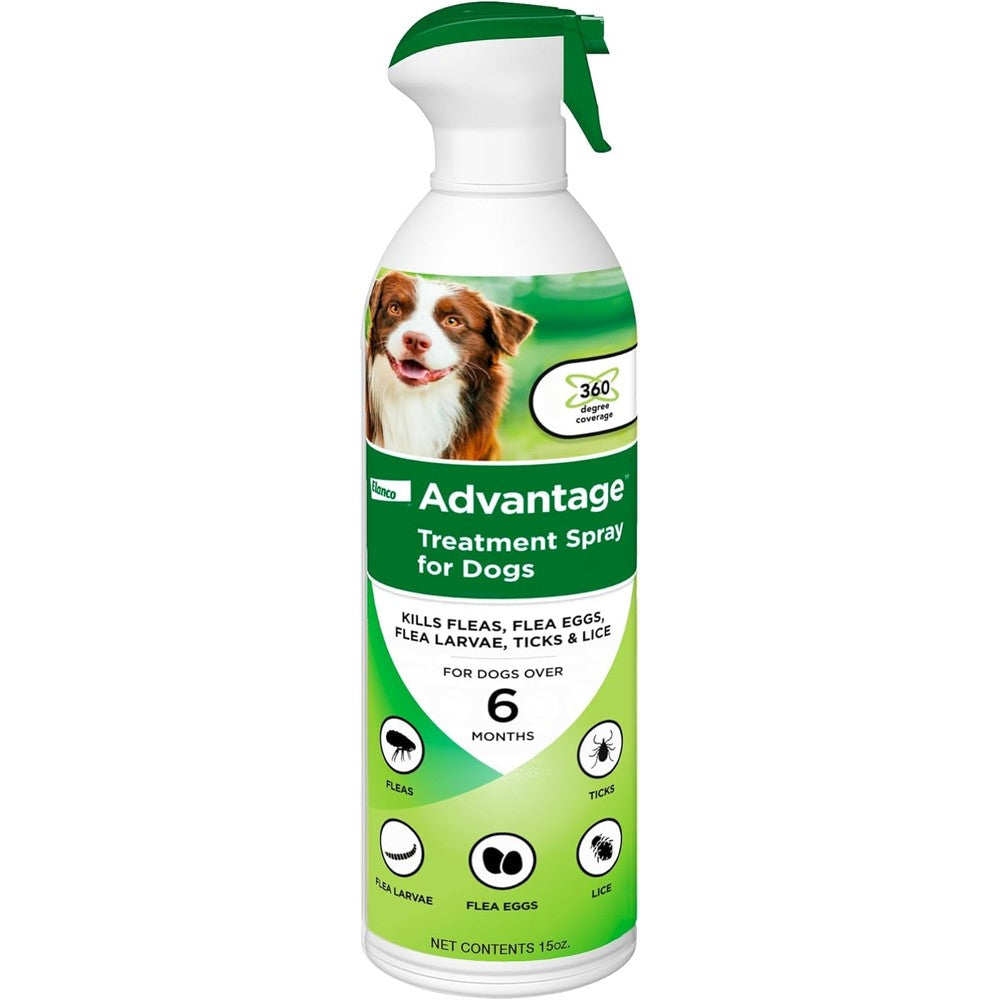 Advantage Dog Flea Treatment Spray Kills Fleas Ticks And Lice For Dogs And Puppies Over 6 Months Of Age 15 Fluid Ounce Bottle