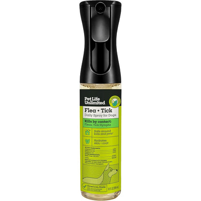 Pet Life Unlimited Natural Flea And Tick Spray For Dogs Plant Based Prevention And Treatment With Essential Oils 10 Ounces