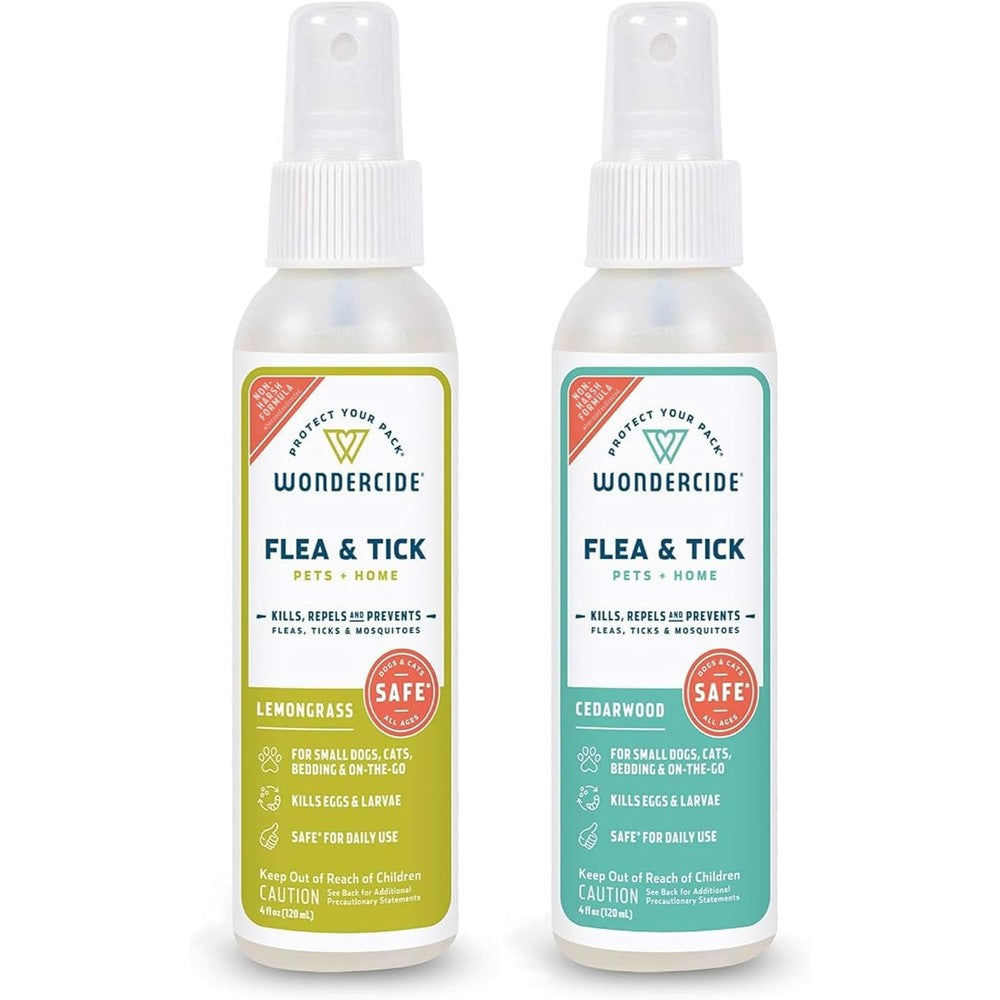Wondercide Flea, Tick, And Mosquito Spray For Dogs, Cats, And Home, Lemongrass And Cedarwood Scent, 4 Fluid Ounce, 2-Pack