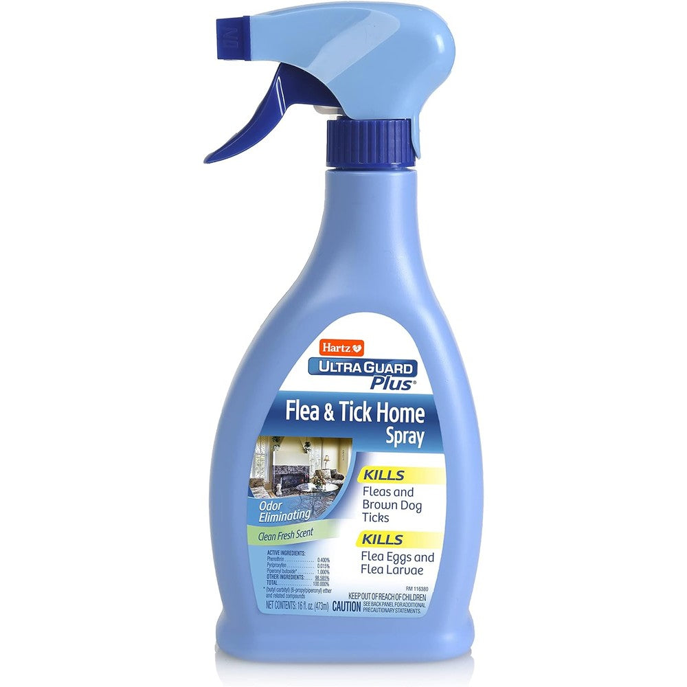 Hartz UltraGuard Plus Flea And Tick Home Spray For Indoor Surfaces, Clean Fresh Scent, 16 Fluid Ounce