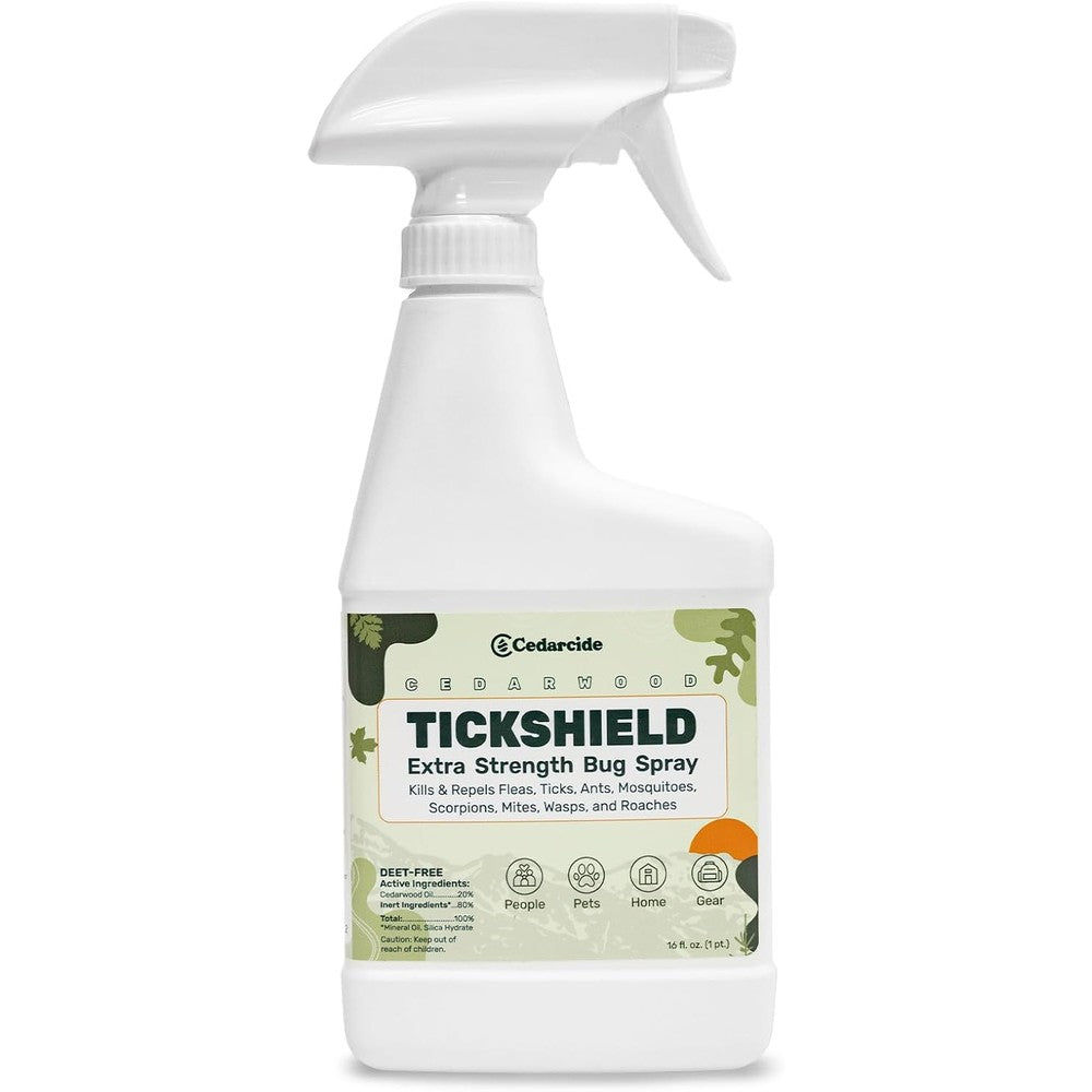 Cedarcide Tickshield Extra Strength Bug Spray Original Formula For People Gear And Animals Over 20 Pounds 16 Fluid Ounces