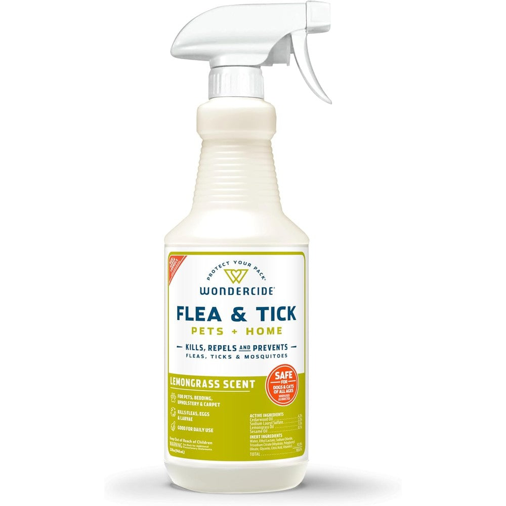 Wondercide Flea Tick And Mosquito Spray For Dogs Cats And Home With Natural Essential Oils Lemongrass Scent 32 Fluid Ounces