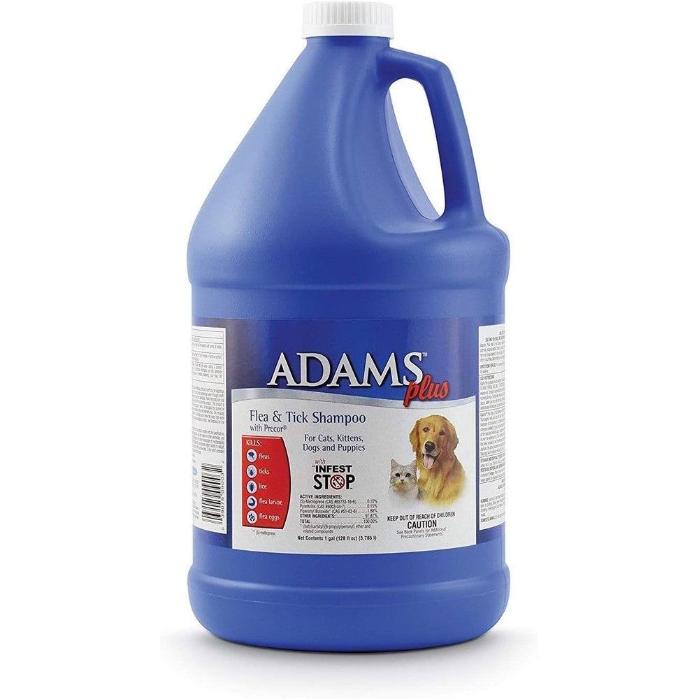 Adams Plus Flea And Tick Shampoo With Precor Insect Growth Regulator For Dogs And Cats One Gallon