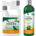 Vet's Best Flea And Tick Yard And Kennel Natural Spray Thirty Two Ounce And Advanced Strength Natural Dog Shampoo Twelve Ounce Bundle