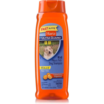 Hartz UltraGuard Rid Flea And Tick Citrus Scented Dog Shampoo For Puppies And Dogs Eighteen Fluid Ounces