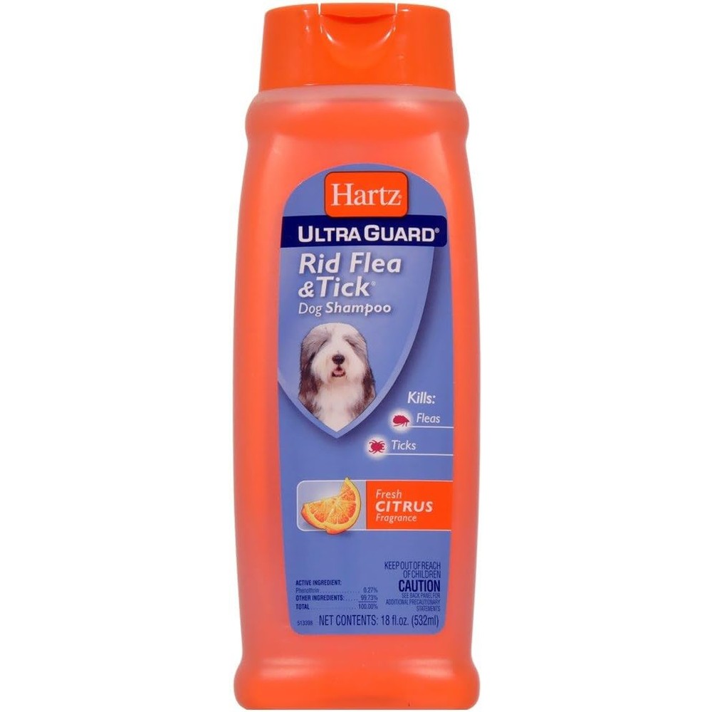 Hartz UltraGuard Citrus Scented Rid Flea And Tick Dog Shampoo For Pest Control 18 Ounce