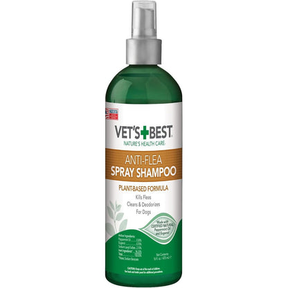 Vet's Best Natural Flea And Tick Spray Shampoo For Dogs Plant Based Formula With Essential Oils Sixteen Ounce