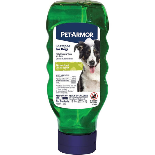 PetArmor Flea and Tick Shampoo for Dogs Original Sunwashed Linen Scent 18 Ounce