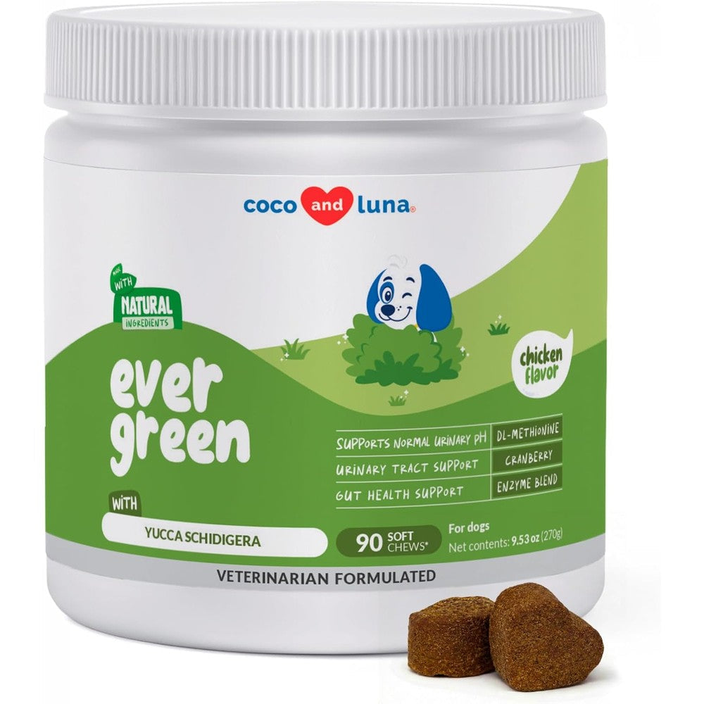 Coco And Luna Grass Burn Spot Soft Chews Dog Urine Neutralizer And Lawn Protector With Probiotics And Cranberry For All Life Stages 90 Count