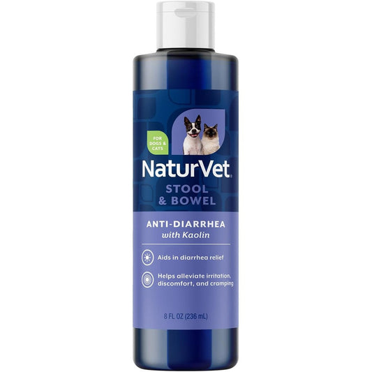 NaturVet Anti-Diarrhea Liquid Pet Supplement Plus Kaolin For Dogs And Cats 8 Fluid Ounce