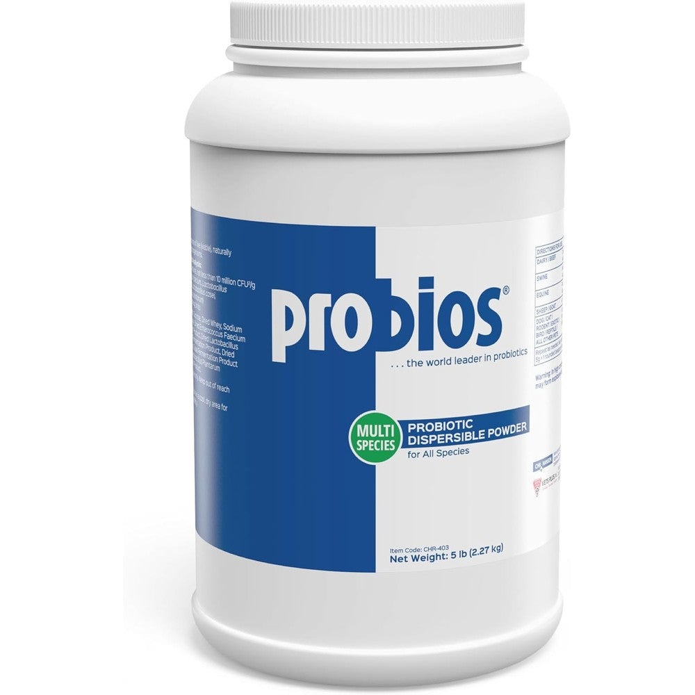 Probios Digestive Support Probiotic Powder For Dogs Horses Cats And All Species Gut Health Supplement 5 Pounds