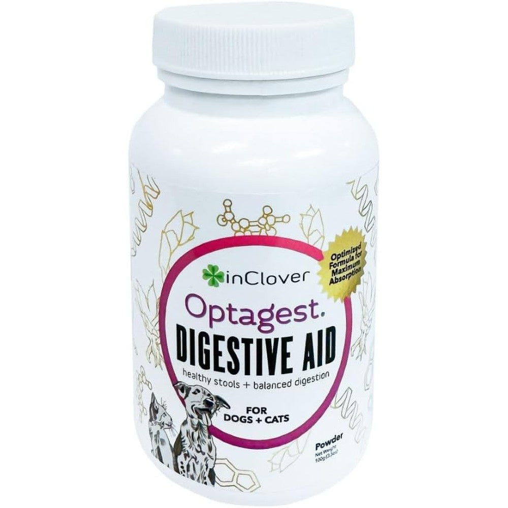 In Clover Optagest Natural Digestive Aid Organic Prebiotic And Enzyme Powder For Dogs And Cats 3.5 Ounces