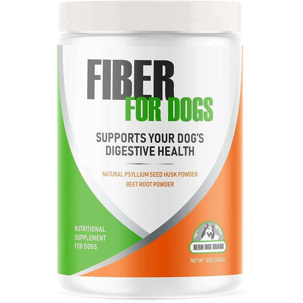 Bern Dog Brand Fiber For Dogs Psyllium Seed Husk And Dehydrated Beet Root Powder Digestive Supplement For Dogs Available In 6 Ounce And 12 Ounce