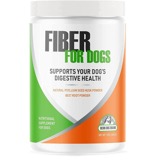 Bern Dog Brand Fiber For Dogs Psyllium Seed Husk And Dehydrated Beet Root Powder Digestive Supplement For Dogs Available In 6 Ounce And 12 Ounce