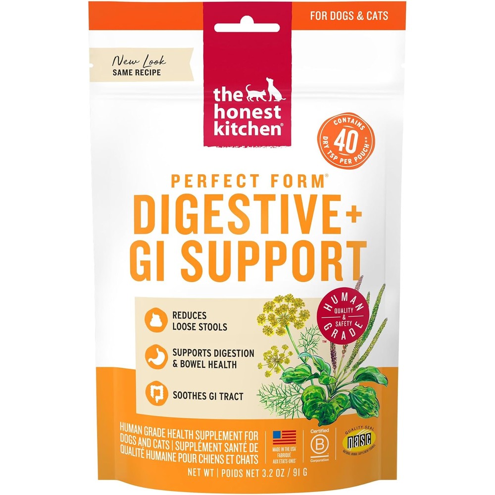 The Honest Kitchen Human Grade Perfect Form Herbal Digestive Supplement For Dogs And Cats 3.2 Ounces