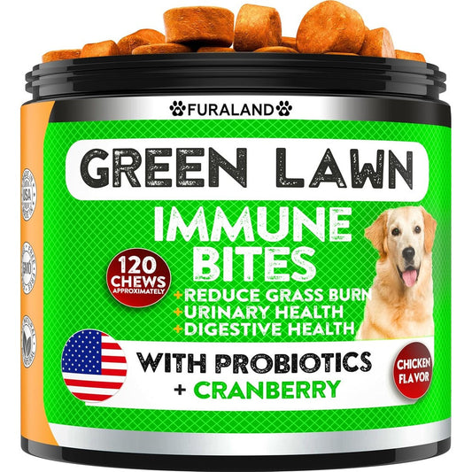 Furaland Grass Burn Spot Chews For Dogs, Lawn Saver Supplement With DL-Methionine And Digestive Enzymes, 170 Soft Chews