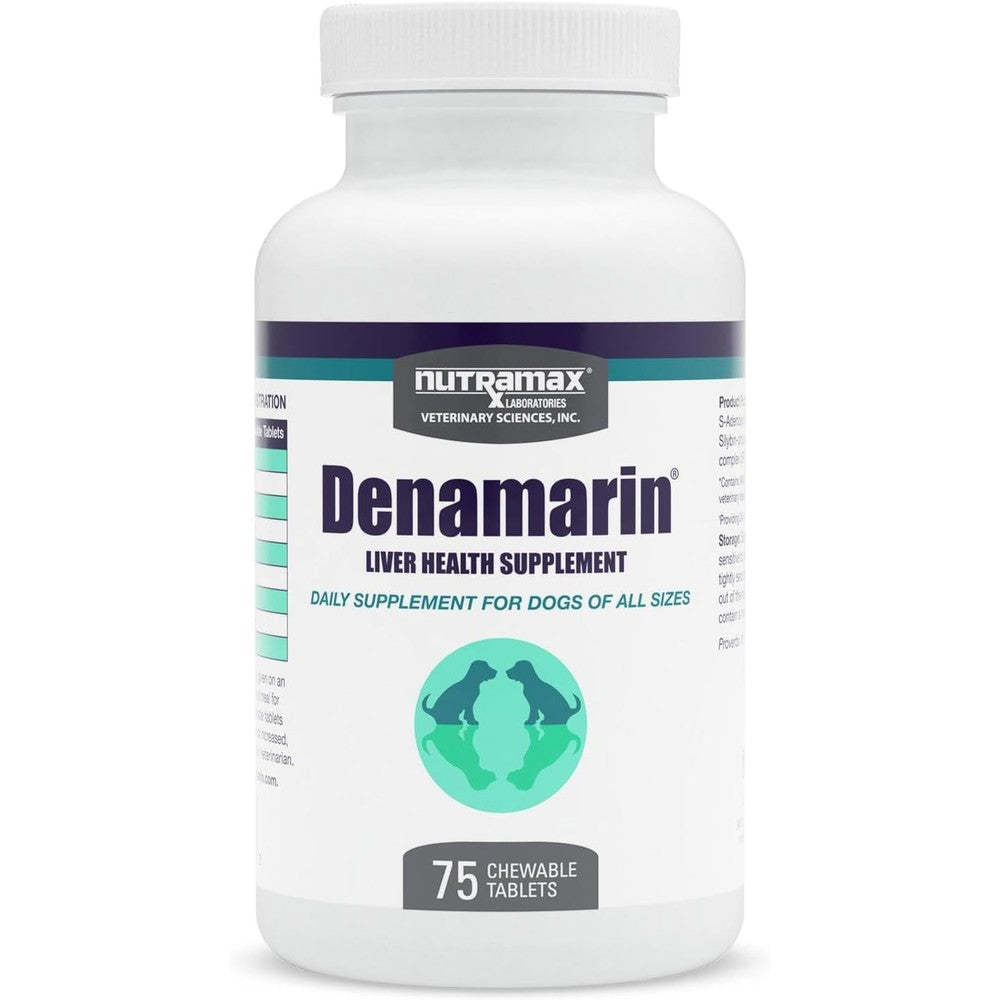 Nutramax Denamarin For Dogs Liver Health Supplement With S-adenosylmethionine And Silybin Chewable Tablets 75 Count