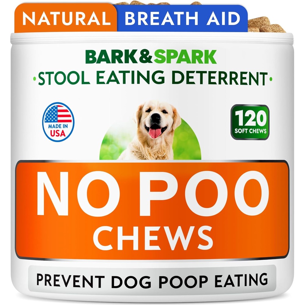 Artullano Bark And Spark No Poo Chews For Dogs Coprophagia Stool Eating Deterrent With Probiotics And Digestive Enzymes 120 Count