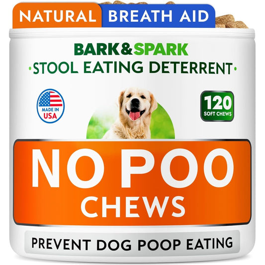 Artullano Bark And Spark No Poo Chews For Dogs Coprophagia Stool Eating Deterrent With Probiotics And Digestive Enzymes 120 Count
