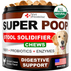 Vet Promise Super Poop Probiotics For Dogs With Digestive Enzymes And Fiber Stool Softener Supplement 120 Chicken Flavored Chews