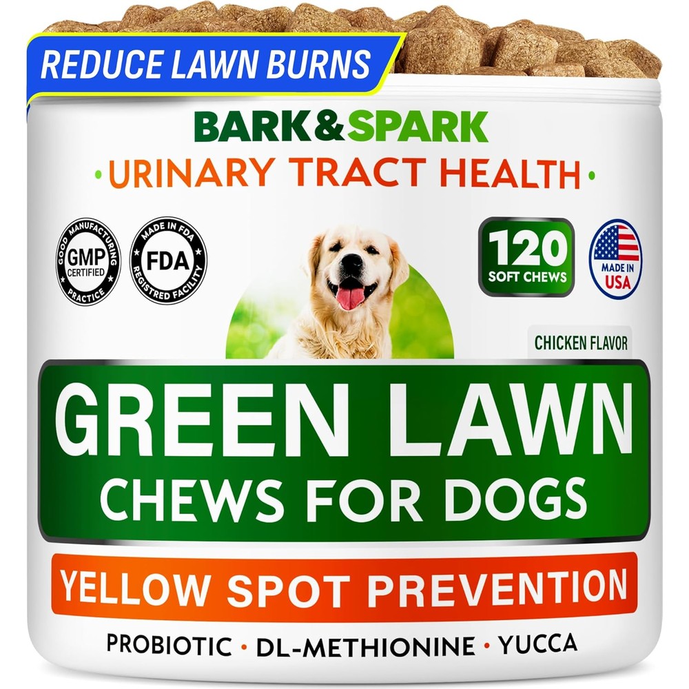 Bark And Spark Green Grass Chews For Dogs Urine Neutralizer And Lawn Spot Saver 120 Count