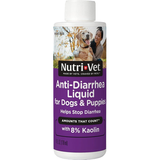 Nutri-Vet Anti Diarrhea Liquid For Dogs Fast Acting Digestive Relief With Kaolin And Pectin 4 Fluid Ounce