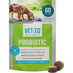 VetIQ Probiotic Supplement For Dogs Digestive Support Soft Chews With Active Cultures And Hickory Smoke Flavor 60 Count Made In USA