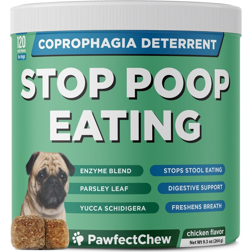 PawfectChew Coprophagia Deterrent For Dogs No Poo Chews With Probiotics And Digestive Enzymes 120 Count Made In The United States