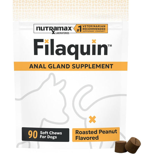 Nutramax Filaquin Anal Gland Supplement For Dogs With Prebiotics And Postbiotics Roasted Peanut Flavored Soft Chews 90 Count