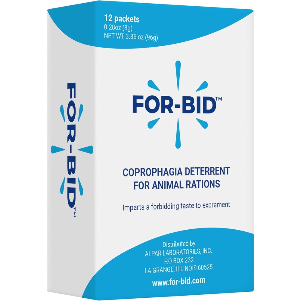 For-Bid Stool Eating Deterrent For Dogs And Cats Vet-Recommended Coprophagia Treatment Powder 12 Packets