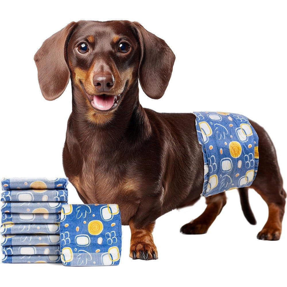 MICOOYO Male Dog Diapers Disposable Male Dog Wraps With Wetness Indicator Super Absorbent Leak Proof Doggie Diapers Small Size Twelve To Nineteen I...