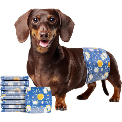MICOOYO Male Dog Diapers Disposable Male Dog Wraps With Wetness Indicator Super Absorbent Leak Proof Doggie Diapers Small Size Twelve To Nineteen I...