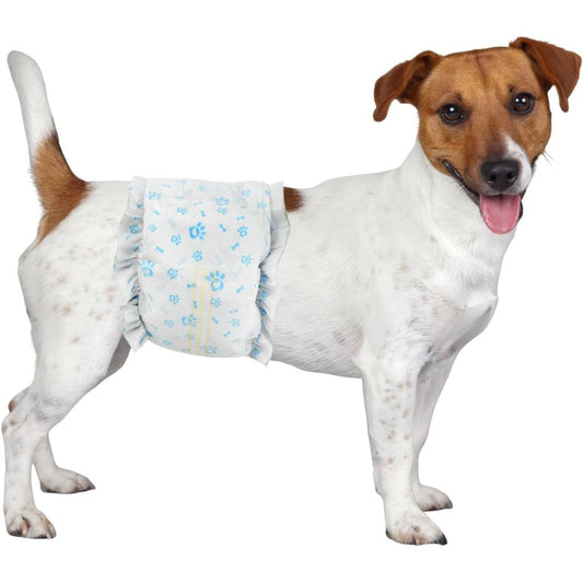 Ypfyed Disposable Dog Diapers Male 96 Count Belly Bands Super Absorbent Small Doggie Diapers For Small Dogs Waist 11 To 16.5 Inches Blue