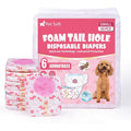 Pet Soft Disposable Female Dog Diapers With Adjustable Foam Tail Hole And Wetness Indicator Red Small 50 Count