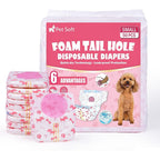 Pet Soft Disposable Female Dog Diapers With Adjustable Foam Tail Hole And Wetness Indicator Red Small 50 Count