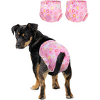 Pet Soft Disposable Dog Diapers For Female Dogs And Cats Leak Proof Doggie Nappies With Adjustable Foam Tail Hole Pink Small Size 12 Count