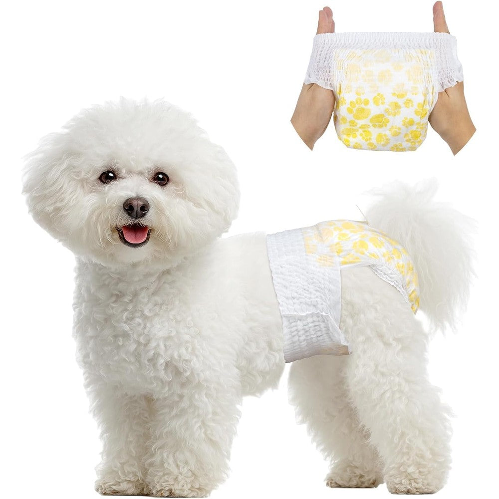 Pet Soft Disposable Dog Diapers Female Pull Up Doggie Diapers With Three Hundred And Sixty Degree Stretchy Waist For Dogs In Heat Small Twenty Count