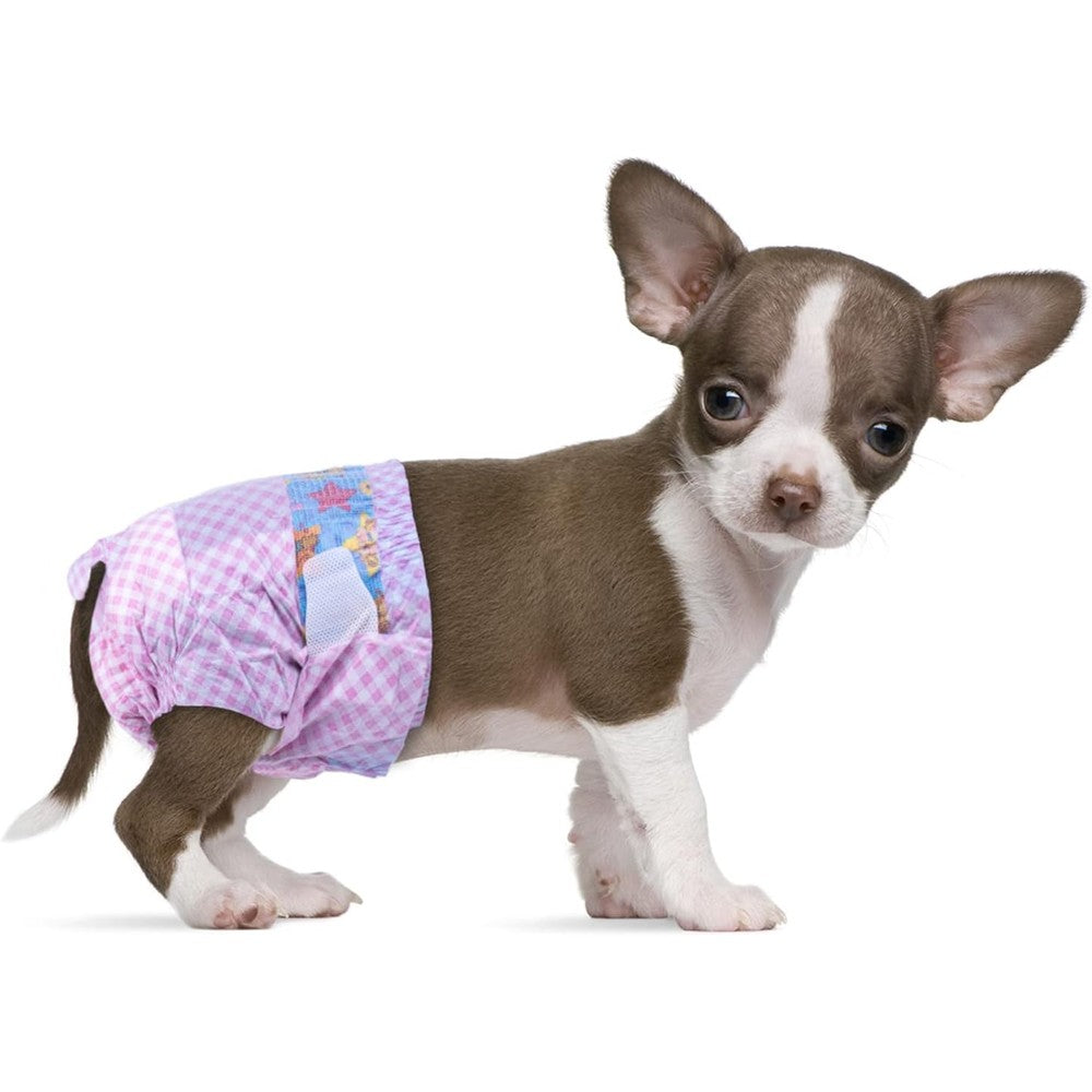 Flying Paws Disposable Female Dog Diapers And Puppy Nappies With Adjustable Elastic Waistline And Wetness Indicator Extra Extra Small Size 10 Count