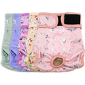 Grecle Premium Reusable Female Dog Diapers Highly Absorbent Washable Pet Incontinence Underwear Pants With Adjustable Snaps Floral Pattern Small 5 ...