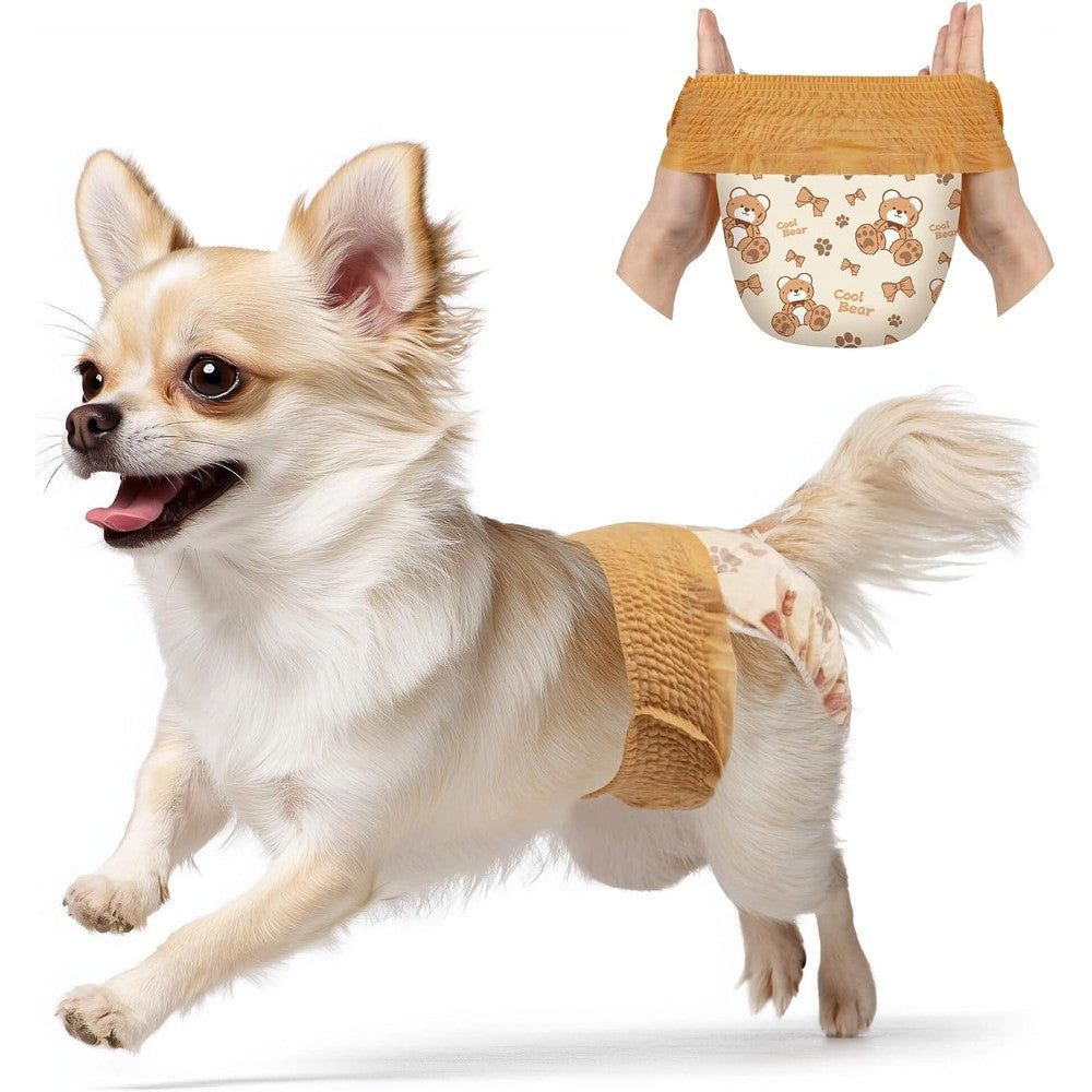 Dono Disposable Female Dog Diapers Pull Up Stretchy Waistband Puppy Diapers For Heat Cycles And Incontinence Size Small 20 To 60 Count