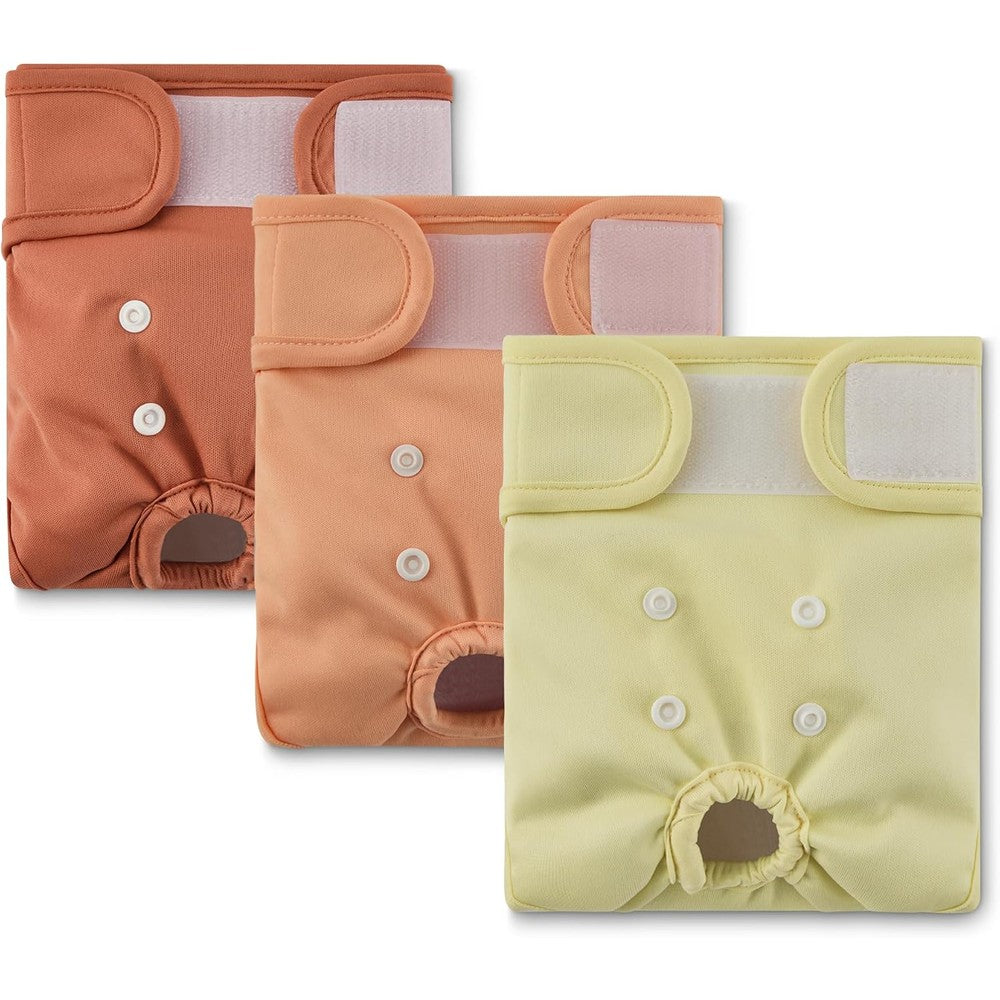 Amazon Basics Reusable Washable Female Dog Diapers Highly Absorbent Nappies For Incontinence And Fertility Cycles Small Size Three Pack