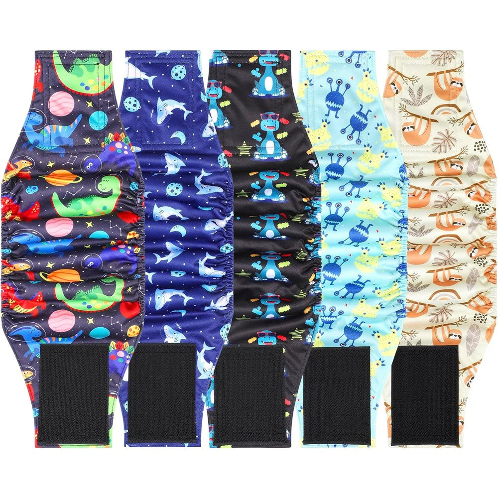 Pilviset Reusable Male Dog Diapers Premium Washable Belly Bands High Absorbing Dog Pee Wraps For Incontinence And Training Dinosaur Patterns Small ...
