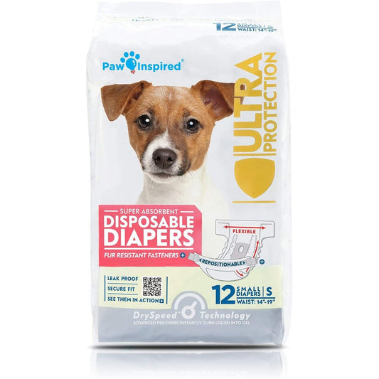 Paw Inspired Ultra Protection Female Disposable Dog Diapers Small 12 Count
