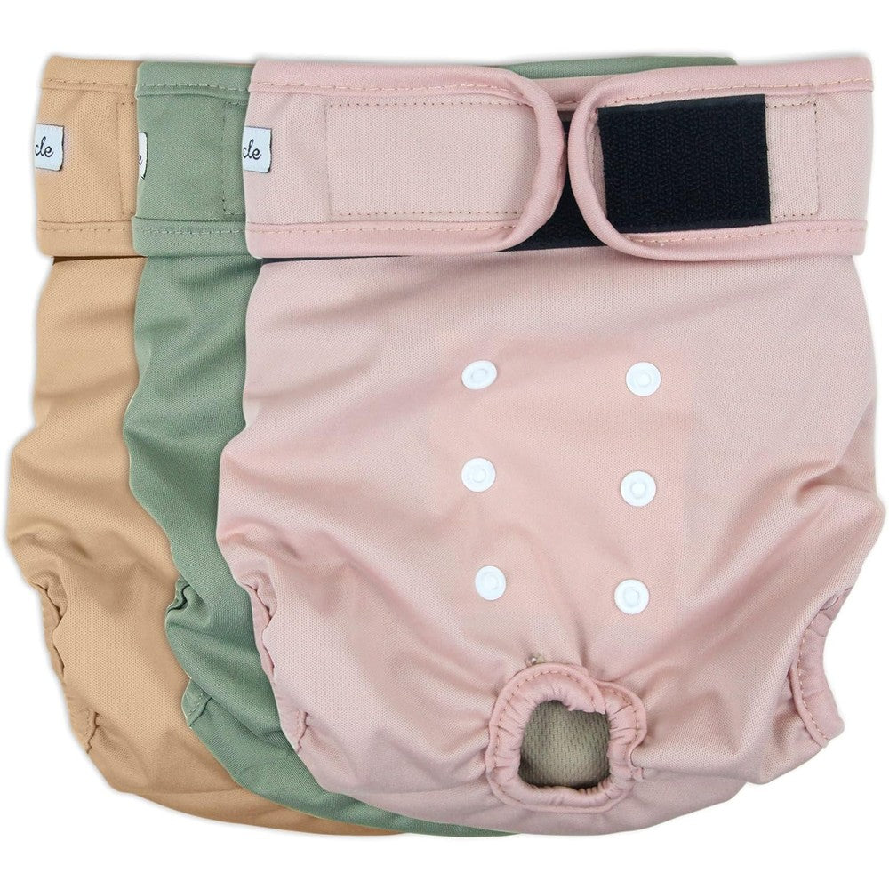 Grecle Washable Female Dog Diapers Highly Absorbent Reusable Doggie Diapers For Incontinence And Heat Cycles Pink Medium