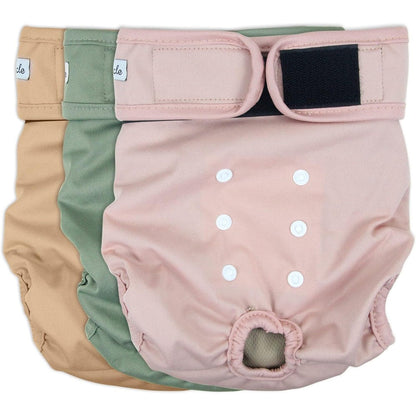 Grecle Washable Female Dog Diapers Highly Absorbent Reusable Doggie Diapers For Incontinence And Heat Cycles Pink Medium