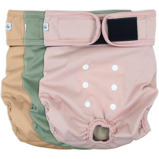 Grecle Washable Female Dog Diapers Highly Absorbent Reusable Doggie Diapers For Incontinence And Heat Cycles Pink Medium
