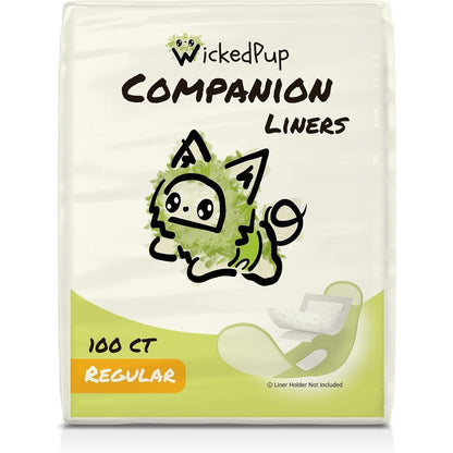WickedPup Dog Diaper Liners Booster Pads For Male And Female Dogs Ultra Absorbent Disposable Diaper Inserts Regular Size 100 Count
