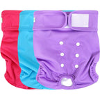 Wegreeco Washable Reusable Premium Female Dog Diapers Period Panties In Heat For Medium Dogs Waist 9.6 To 14 Inches Pack Of 3